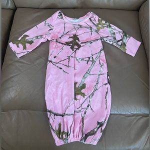 Pink camo baby sleep gown